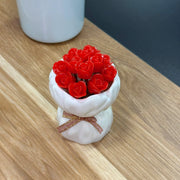 Rose Bouquet Fruit Fork Set 12 Pieces with Decorative Holder