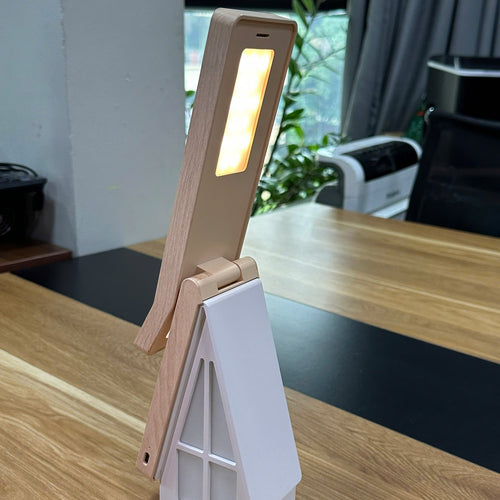 Adjustable Wooden House LED Desk Lamp