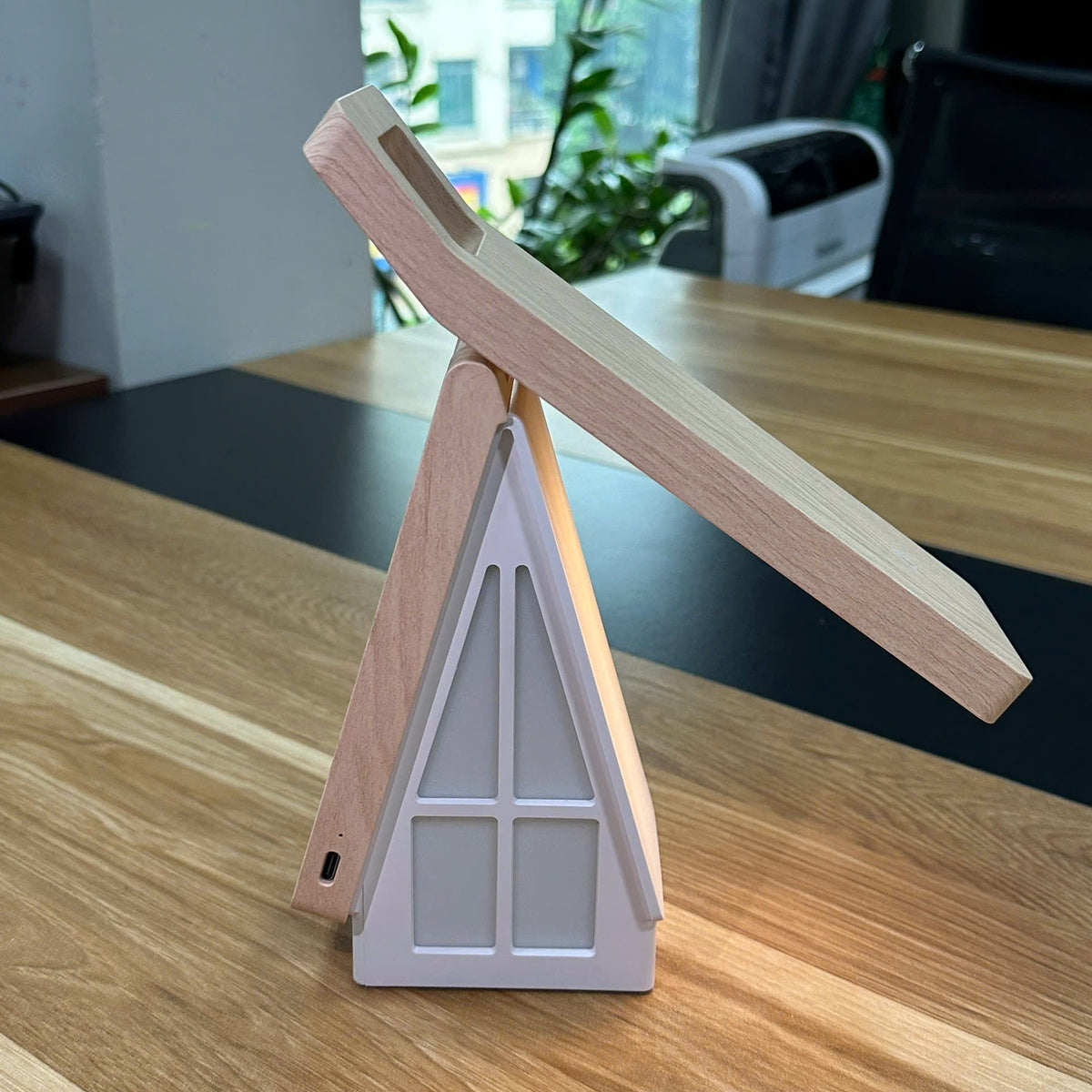 Adjustable Wooden House LED Desk Lamp