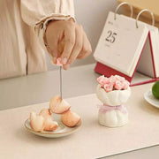 Rose Bouquet Fruit Fork Set 12 Pieces with Decorative Holder